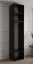 Armoire simple avec grand espace de rangement Karpaten 02, Couleur : Noir - dimensions : 236,5 x 50 x 47 cm (h x l x p)
