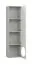 Bibliothèque design neutre Aenna 63 | Gris/Blanc | 202,5 x 50,5 x 35 cm | 2 portes | 4 niches