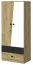 Armoire penderie portes battantes Sirte 01 | Chêne, Blanc, Noir mat | 190 x 80 x 50 cm | Rangement optimisé