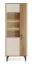 Vitrine | Armoire en verre | Noyer/Cachemire | 73 x 40 x 190 cm | Chants ABS | 3 portes | Système Push-to-open | 11 compartiments | Pieds en métal | Belladere 02