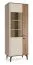 Vitrine | Armoire en verre | Noyer/Cachemire | 73 x 40 x 190 cm | Chants ABS | 3 portes | Système Push-to-open | 11 compartiments | Pieds en métal | Belladere 02