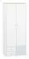 Armoire enfant Egvad 02 | 2 portes battantes, 3 tiroirs, 1 compartiment | Blanc / hêtre | 193 x 80 x 51 cm