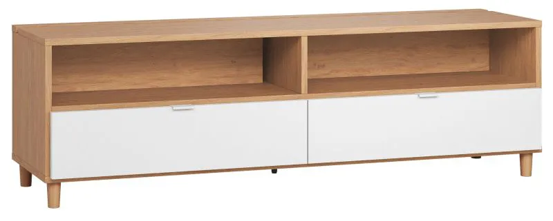 Meuble TV Arbolita 15 | Chêne / Blanc | 56 x 180 x 47 cm | Design moderne et fonctionnel