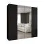 Armoire penderie Korab 84 noire | 2 tringles | Fermeture douce | 2 m de large | Poignées couleur cachemireées | 2 compartiments | Portes battantes