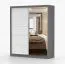 Armoire penderie avec portes coulissantes et miroir | 218 x 183 x 61 cm | Blanc / Gris | Cuillin 03 | 2 portes | 6 compartiments | Grand volume