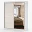 Grande armoire portes coulissantes avec miroir | 2 portes | 6 compartiments | Blanc soie bicolore | Cuillin 05 | 218 x 183 x 61 cm