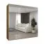 Armoire penderie à portes battantes avec 4 miroirs Korab 133 | chêne artisan | 2 m de large | Soft-Close | poignées noires