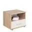 Table de nuit avec un tiroir et un compartiment ouvert Velle 11, Couleur : Chêne Sonoma / Blanc - Dimensions : 38 x 45 x 40 cm (H x L x P)