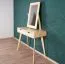 Coiffeuse Aurornis 65 en pin massif naturel | 2 tiroirs | Miroir intégré | 150 x 96 x 40 cm