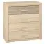 Commode Mesquite 11, couleur : chêne clair de Sonoma / chêne truffier de Sonoma - Dimensions : 94 x 92 x 43 cm (H x L x P), avec 4 tiroirs