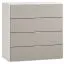 Commode Bellaco 32 blanc/gris | 4 tiroirs spacieux | LED intégrée | 92 x 90 x 47 cm | Design moderne