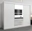 250 cm de large Armoire à portes coulissantes avec 3 portes | 10 casiers | 2 tringles à vêtements | Couleur: Blanc Abbildung