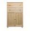 Commode en bois de pin massif, naturel Junco 160 - Dimensions 123 x 80 x 43 cm