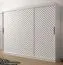 Armoire au design exceptionnel Mulhacen 70, couleurs : Blanc mat / Noir mat - Dimensions : 200 x 250 x 62 cm (H x L x P), avec 10 compartiments et deux tringles à vêtements