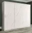 Armoire moderne avec aspect marbre Etna 48, Couleur : Blanc mat / Marbre blanc - Dimensions : 200 x 250 x 62 cm (h x l x p), avec suffisamment d'espace de rangement