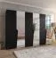 Armoire à portes battantes / 3 portes à miroir / Couleur : Blanc / Soft-Close / 3 compartiments / 3 tringles à vêtements / Poignées : Or / Dimensions : 300 x 52 x 202 cm / Penderie