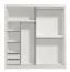 Armoire avec miroir Apatin 04 | Blanc élégant | 3 penderies | Portes coulissantes | 5 compartiments | 215,5 x 205 x 60 cm