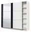 Armoire moderne Sizila 01 | 2 penderies | 10 compartiments | miroir | blanc/noir | 210 x 217 x 62,5 cm