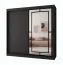 Armoire à portes coulissantes / Penderie à vêtements / Noir mat / 10 compartiments / 2 tringles à vêtements / 200 x 62 x 200 cm / Porte miroir décorative / Pour chambre à coucher
