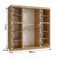Penderie / Armoire à portes coulissantes / Couleur : Chêne artisan / porte miroir décorative / 180 x 62 x 200 / 10 compartiments / 2 tringles à vêtements / Détails modernes