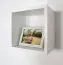 Étagère à suspendre / étagère murale en bois de pin massif, laqué blanc Junco 291C - 30 x 30 x 20 cm (H x L x P)