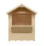 Stand de vente / Kiosque / Plancher inclus / Naturel / Surface : 3,19 m² / Maisonnette de vente / Toit à deux pentes / Rêve de soleil 01 / Porte en bois massif encadrée