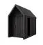 Abri de jardin à toit en pente / 1 fenêtre / Noir / Surface au sol : 4,64 m² / Style scandinave / Bois d'épicéa / Malmö 06 / Dimensions extérieures : 162,4 x 285,7 cm