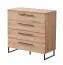 Chambre à coucher moderne complète - Ensemble B Crina, 6 pièces, une armoire, un lit double, deux tables de chevet, une commode et un miroir, protection des bords ABS
