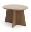 Petite table basse | 58 x 58 x 40 cm | table ronde | table d'appoint | couleur noyer | chants ABS | Belladere 08