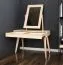 Coiffeuse Aurornis 65 en pin massif naturel | 2 tiroirs | Miroir intégré | 150 x 96 x 40 cm