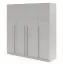 Penderie / Armoire à portes battantes / 4 portes / 200 x 61 x 210 cm / Couleur : gris platine / 3 tringles à vêtements / 7 compartiments / Chants ABS / Edegem 01