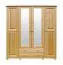 Chambre à coucher - Armoire avec mirroir Pin Bois massif Naturel - Dimensions 190 x 180 x 60 cm Abbildung
