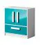 Commode enfant Walter 08 | Blanc et bleu brillant | 85 x 80 x 40 cm | Design moderne