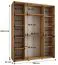 Armoire noire Tharo à portes coulissantes | Design moderne | Poignées métalliques noires | Gain de place | 235,2 x 190 x 45 cm