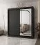 Armoire | 10 compartiments | 2 tringles | Noir mat | Armoire à portes coulissantes | 180 x 62 x 200 cm | 1 porte miroir | Système de glissières fiable