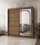 Penderie / 10 compartiments / 2 tringles / Couleur : Noyer Warmia / Armoire à portes coulissantes / 180 x 62 x 200 cm / 1 porte miroir / Système de glissières fiable