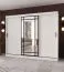 Armoire à portes coulissantes / Porte miroir décorative / Couleur : Noir mat / 2 tringles / Penderie / 10 compartiments / 250 x 62 x 200 cm / Durable et résistante