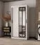 Penderie / Blanc mat / 2 tringles / 5 compartiments / 100 x 62 x 200 cm / Porte miroir décorative / Armoire à portes coulissantes / Détails modernes