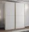 Penderie / Armoire à portes coulissantes / 245,5 x 140 x 64 cm / 2 tringles à vêtements / 2 portes coulissantes / Soft-Close / 11 compartiments / 6 étagères / Couleur : Blanc