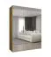 Armoire à portes battantes Korab 122 | 3 portes miroir | Chêne Artisan | 1,5 m largeur | Soft-Close | Poignées noires