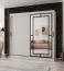 Armoire à portes coulissantes / Penderie / Blanc mat / 10 compartiments / 2 tringles à vêtements / 200 x 62 x 200 cm / Porte miroir décorative / Pour chambre à coucher