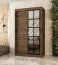 Armoire à portes coulissantes / Couleur : Noyer Warmia / 5 compartiments / 2 tringles à vêtements / Finition haut de gamme / 120 x 62 x 200 cm / Armoire / Porte miroir / Design moderne