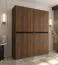 Armoire / Couleur : Noyer Warmia / 8 portes battantes / 6 compartiments / Système de fermeture Soft-Close / 2 tringles à vêtements / 160 x 52 x 203 cm / Finition haut de gamme / Pour chambre à coucher