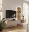Meuble-paroi / Avec éclairage LED intégré / Couleur : Gris argile / Chêne Coast Evoke / Fonction push-to-open / 300 x 45 x 160 cm / Façade striée / Long meuble TV