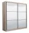 Armoire penderie à portes coulissantes miroir Panevo 04 | Chêne gris | 6 compartiments | Design moderne | 215,5 x 213 x 60 cm