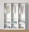 Armoire ouverte / 3 tringles à vêtements / Couleur : Blanc / 4 compartiments / Dimensions : 154 x 55 x 196 cm / Design simple / 6 étagères en bois / Pour le dressing