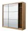 Armoire à portes coulissantes miroir | 2 portes | Chêne Artisan | 215,5 x 213 x 60 cm | 6 compartiments