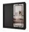 Armoire à portes coulissantes / Noir mat / 10 compartiments / 2 tringles à vêtements / Finition haut de gamme / 180 x 62 x 200 cm / Armoire / Porte miroir / Design moderne