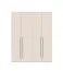 Armoire haute à quatre portes battantes Neiafu 08, couleur : cachemire, six étagères, système de fermeture en douceur, pieds réglables, dimensions : 224 x 182 x 56 cm