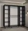 Grande armoire à portes coulissantes Jotunheimen 22, couleur : noir - dimensions : 208 x 200,5 x 62 cm (h x l x p), avec deux barres de penderie